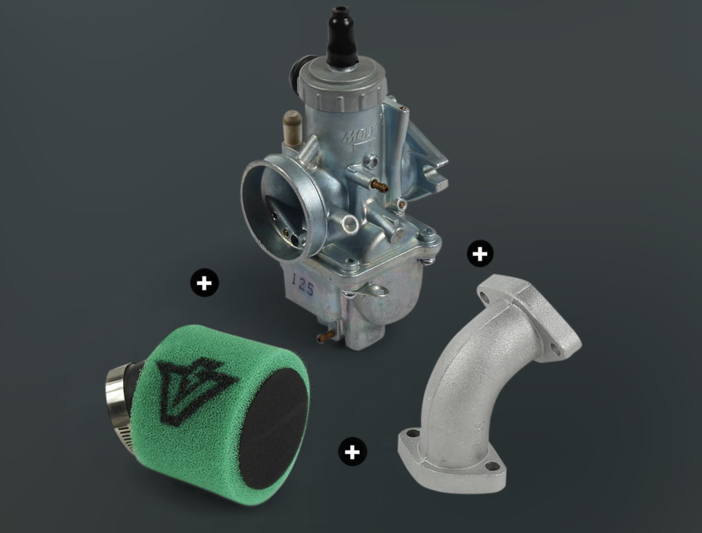 Pack carburateur molkt 26mm + filtre à air volt 42mm vert