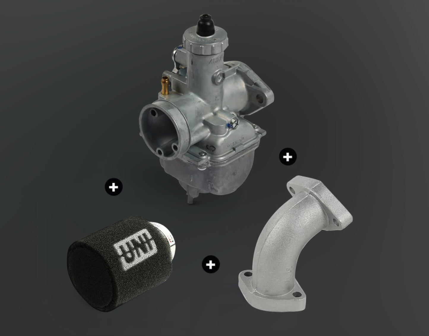 Pack complet carburateur mikuni 26mm + filtre à air uni noir/noir