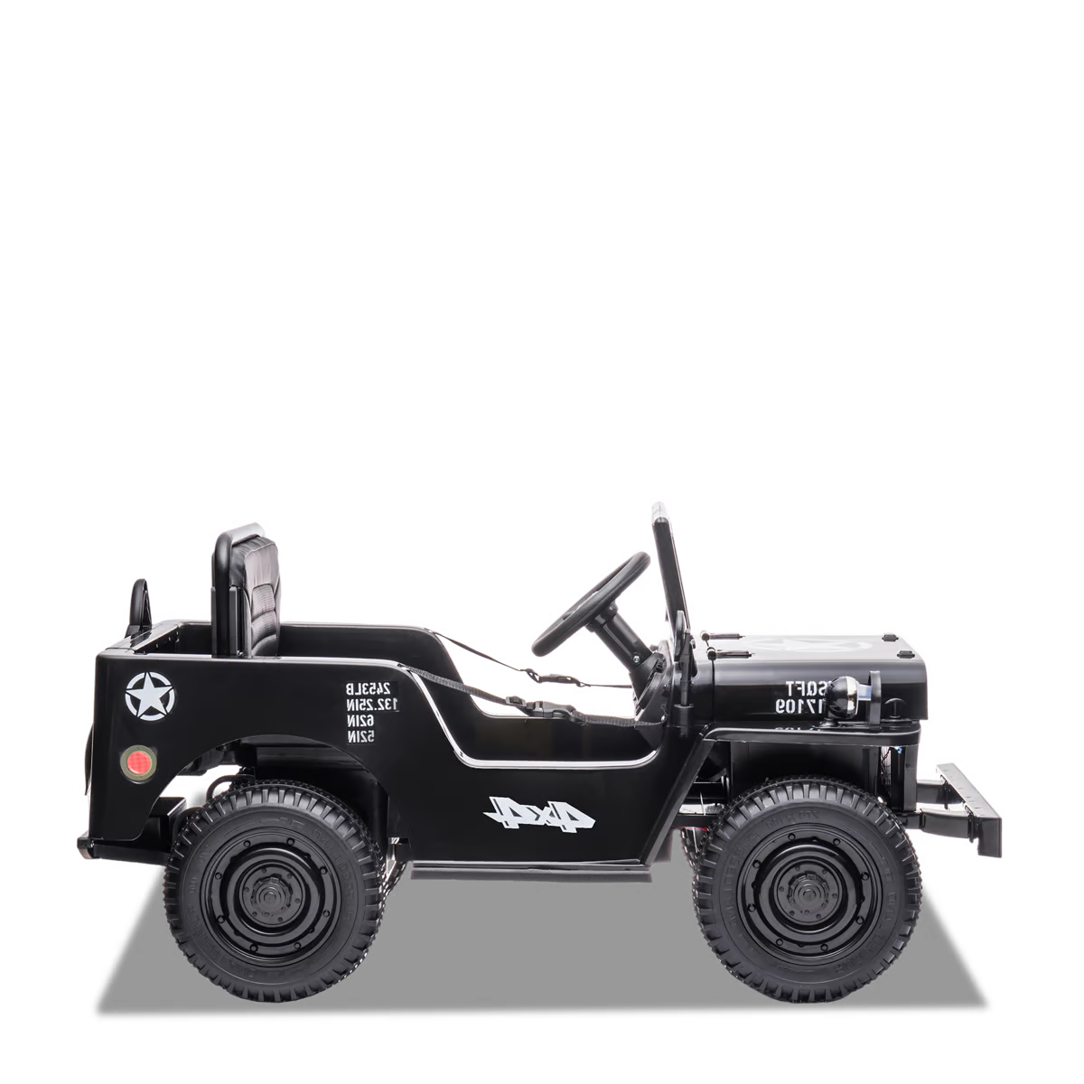 Voiture enfant électrique jeep willys 1 place Noir