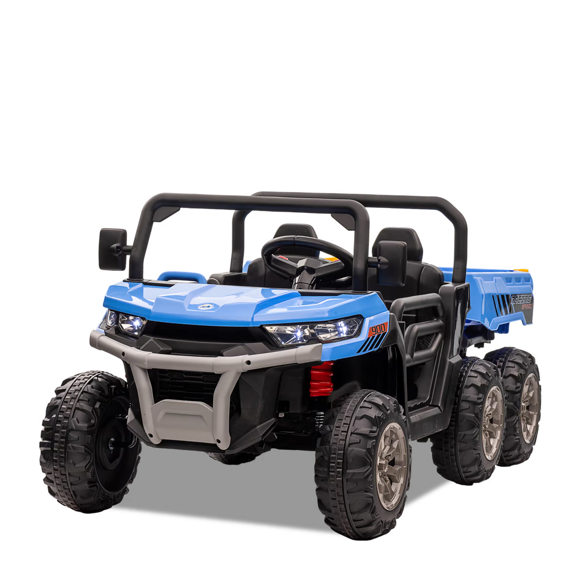 Tracteur enfant 6x6 avec benne basculante électrique Bleu
