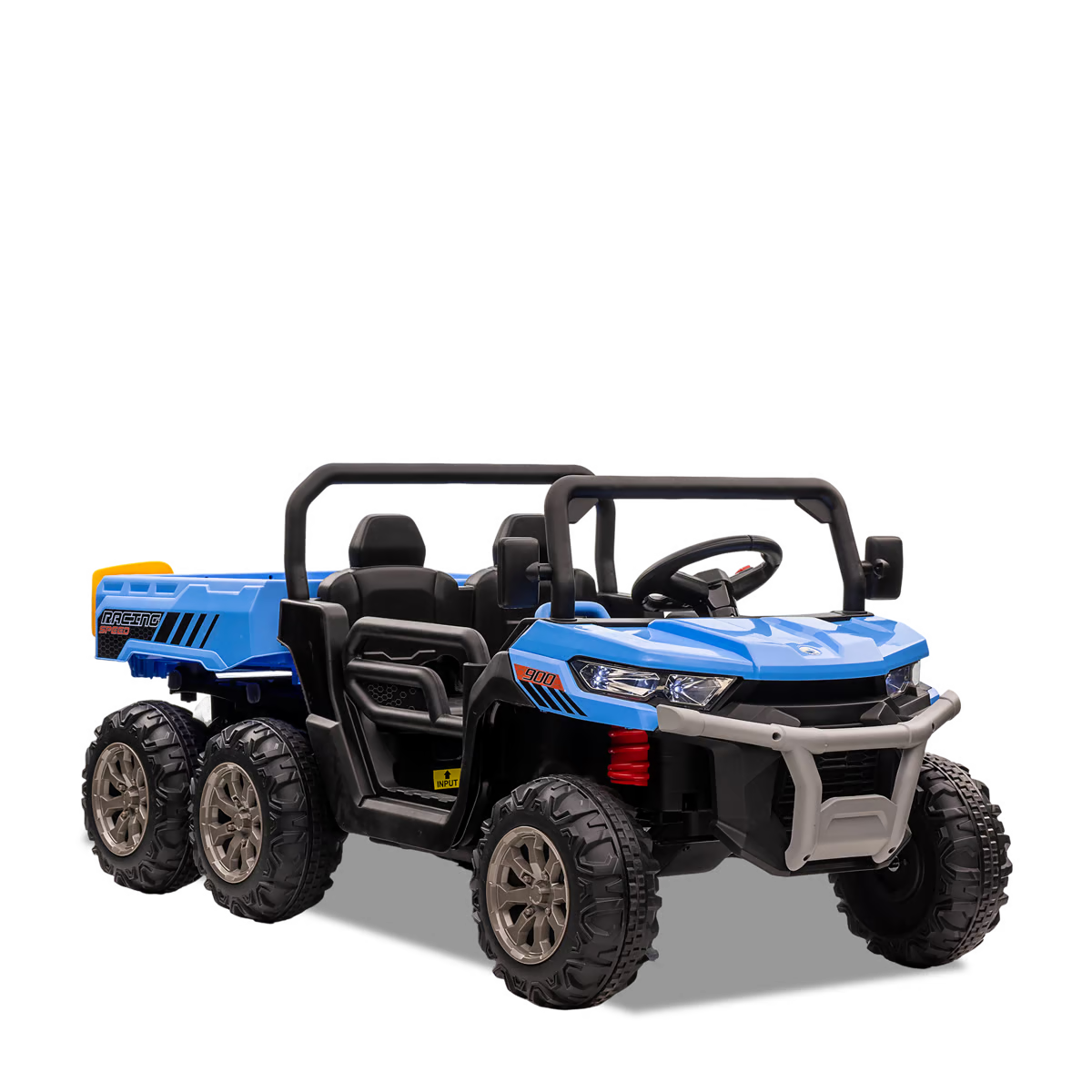 Tracteur enfant 6x6 avec benne basculante électrique Bleu