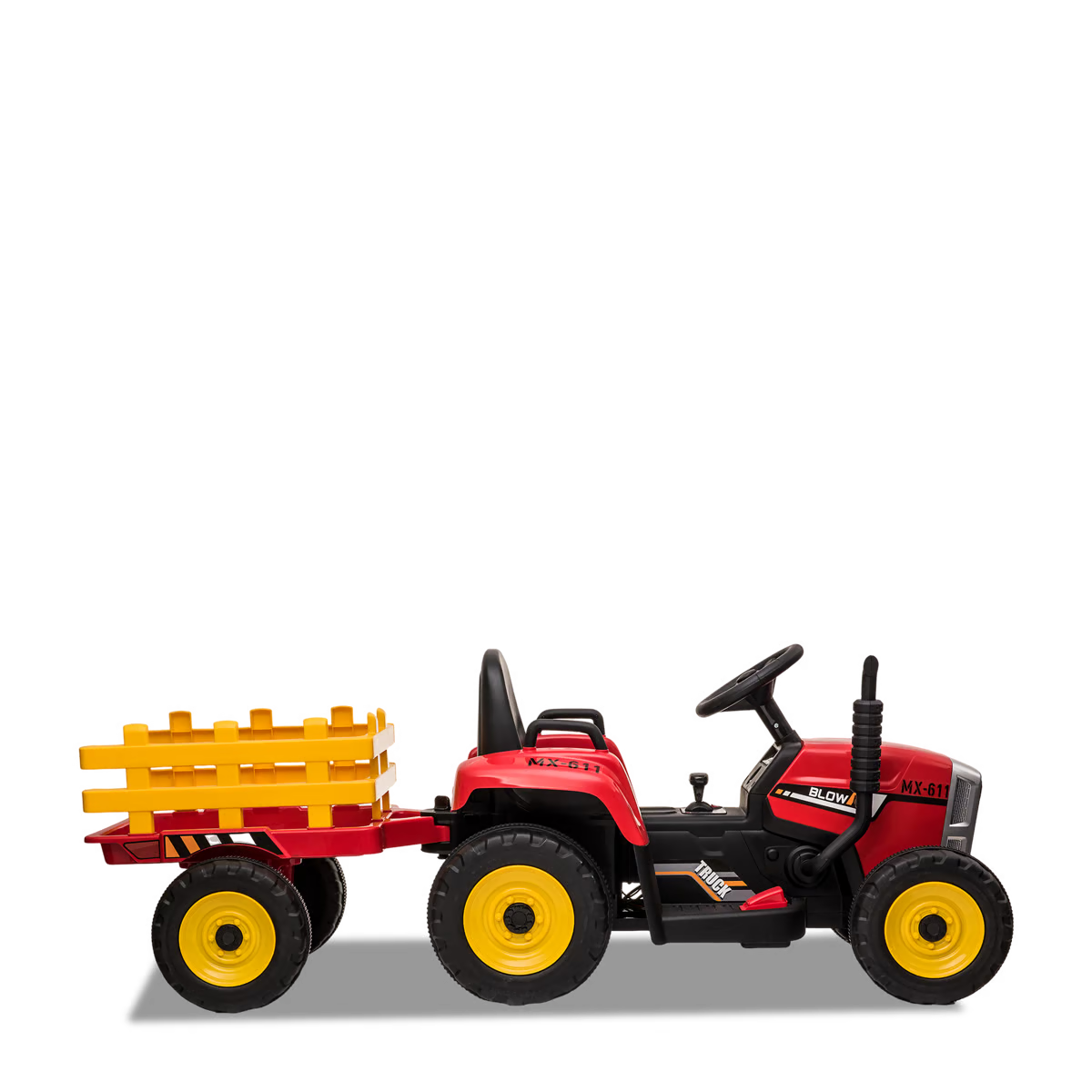 Tracteur électrique enfant avec remorque Rouge