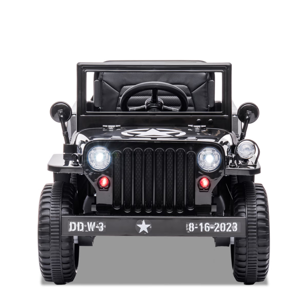 Voiture enfant électrique jeep willys 1 place Noir