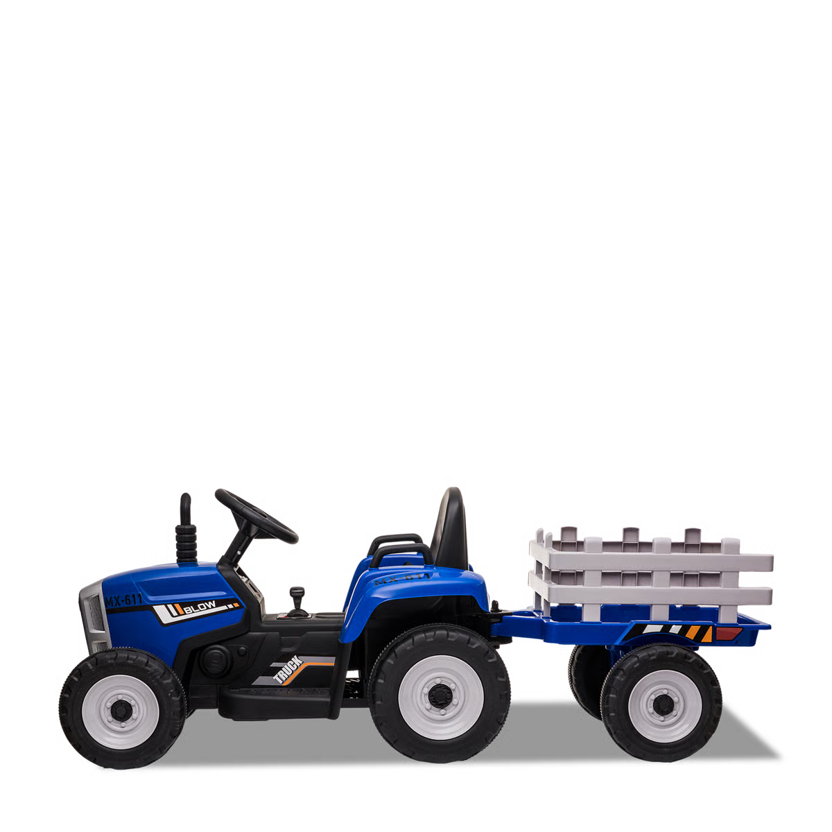 Tracteur électrique enfant avec remorque Bleu