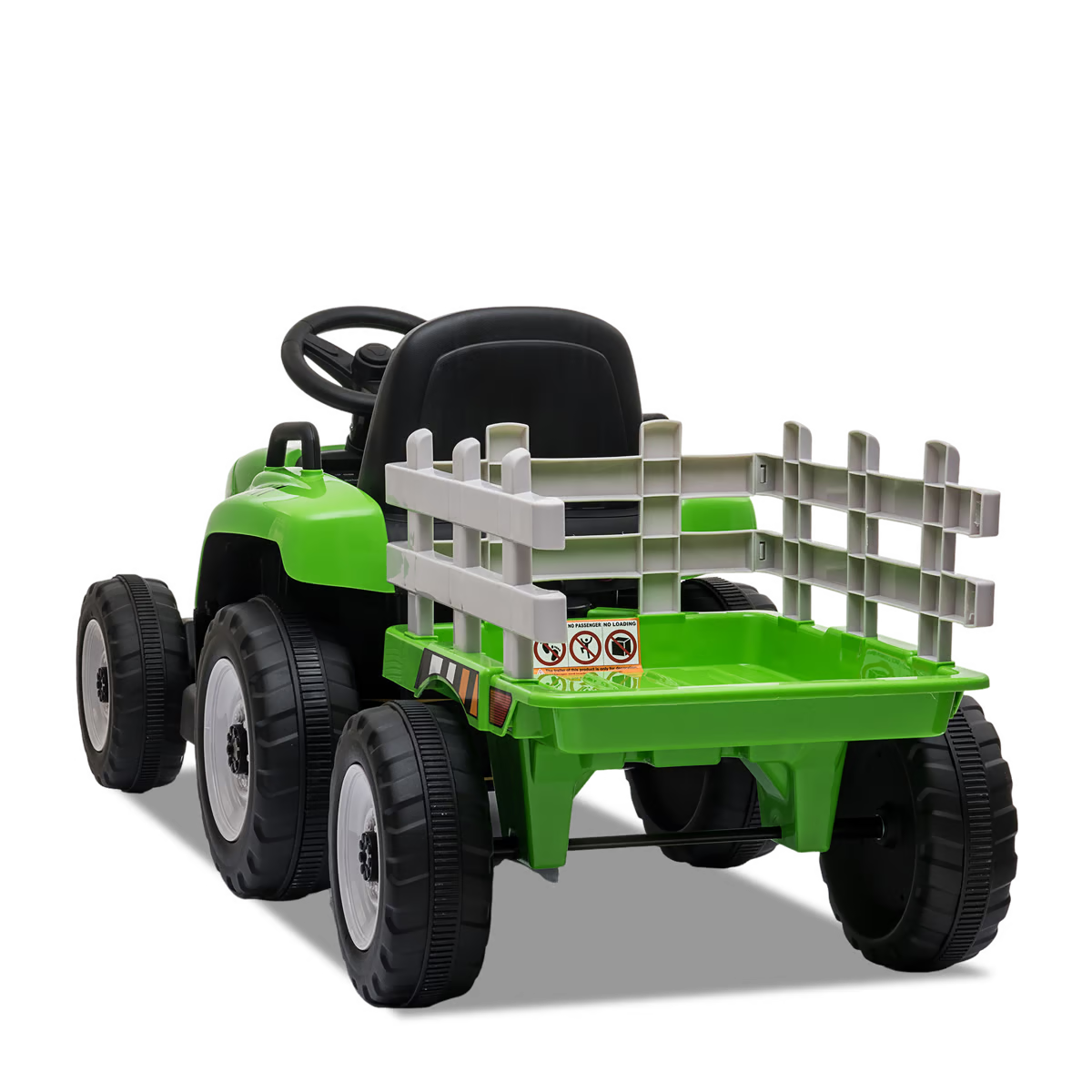 Tracteur électrique enfant avec remorque Vert