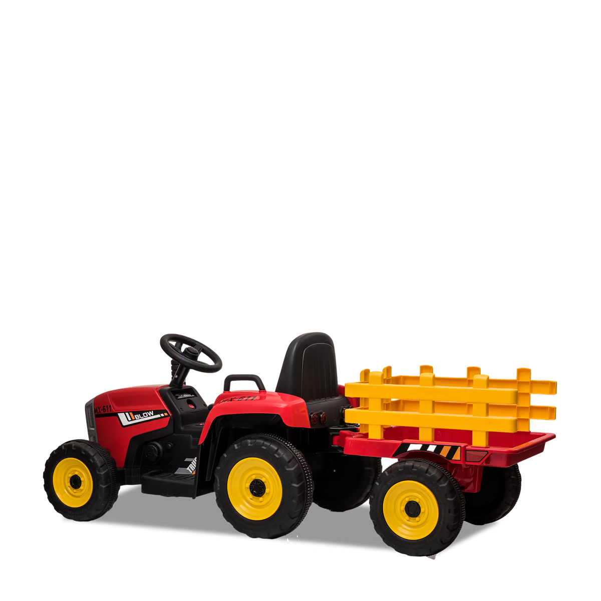 Tracteur électrique enfant avec remorque Rouge