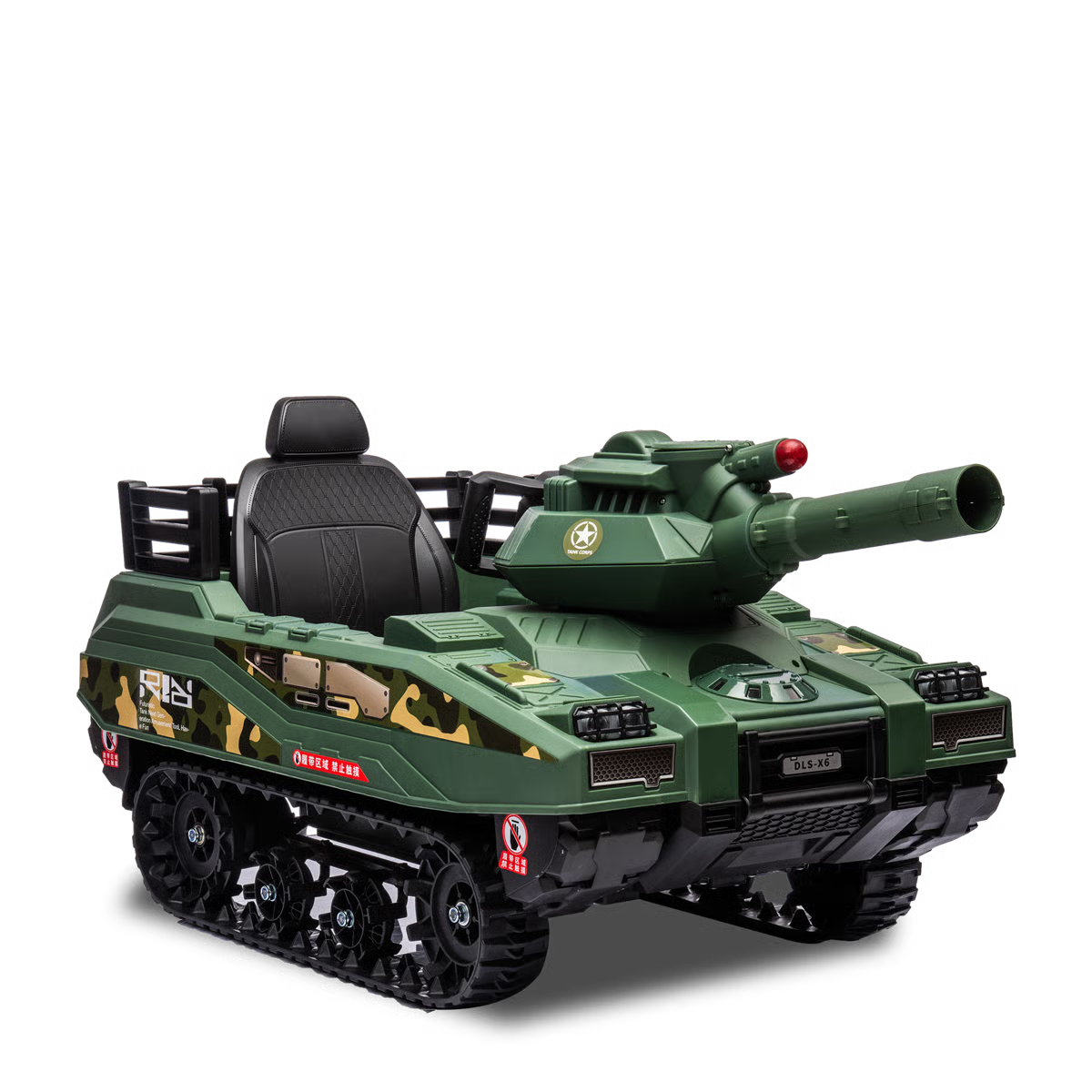 Tank militaire électrique enfant avec son canon tireur Vert