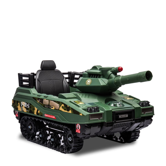 Tank militaire électrique enfant avec son canon tireur Vert