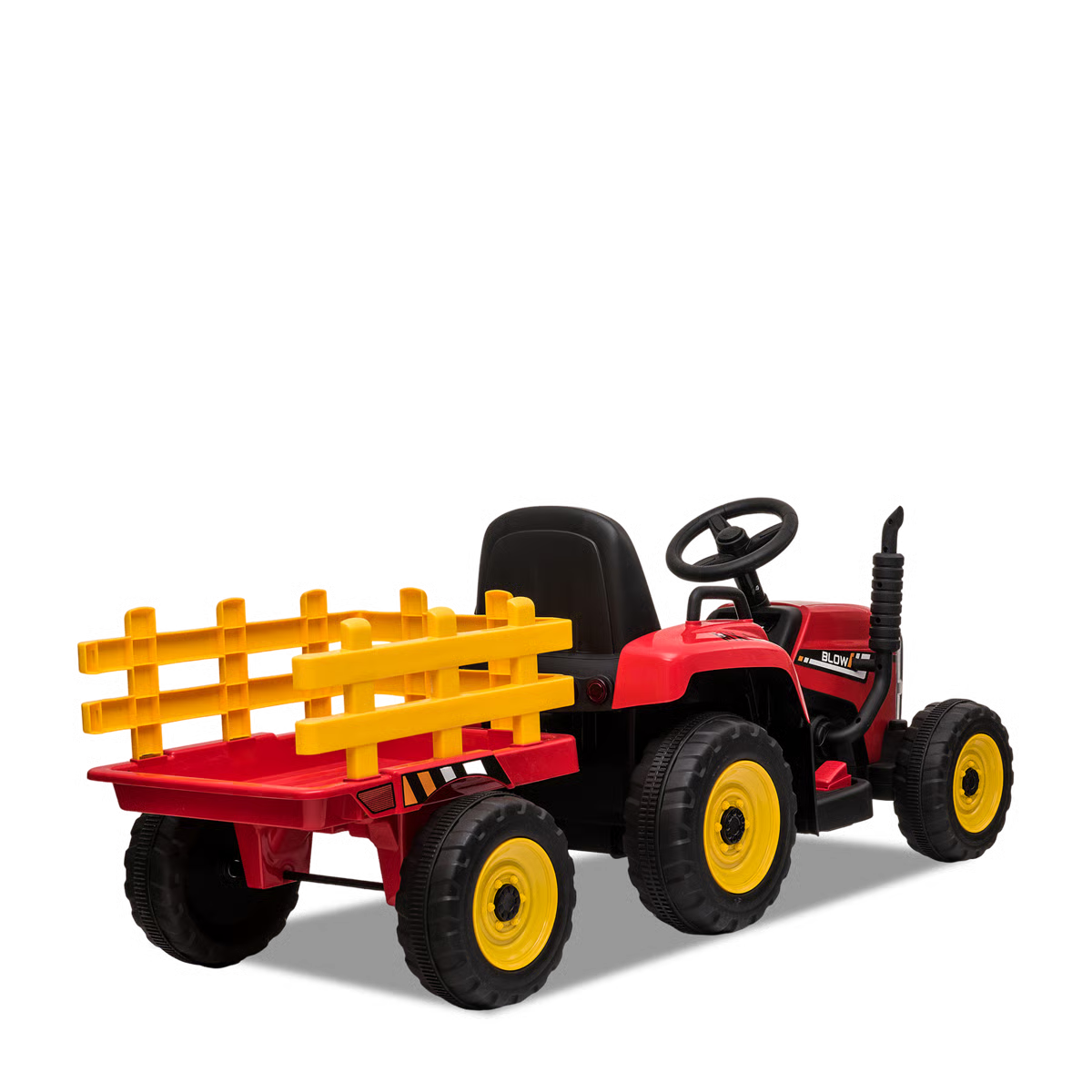 Tracteur électrique enfant avec remorque Rouge