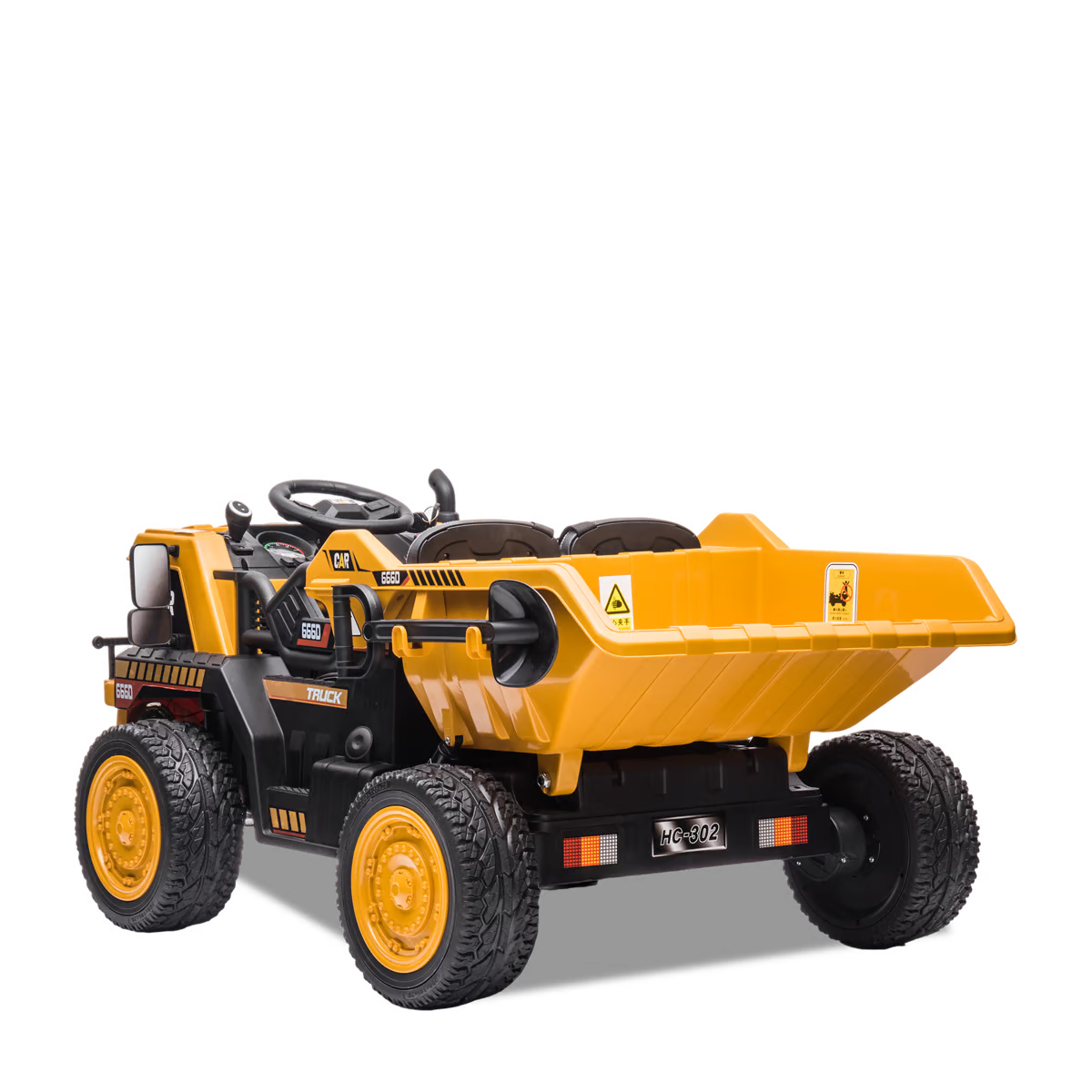 Camion de chantier électrique enfant xl avec benne 12v Orange