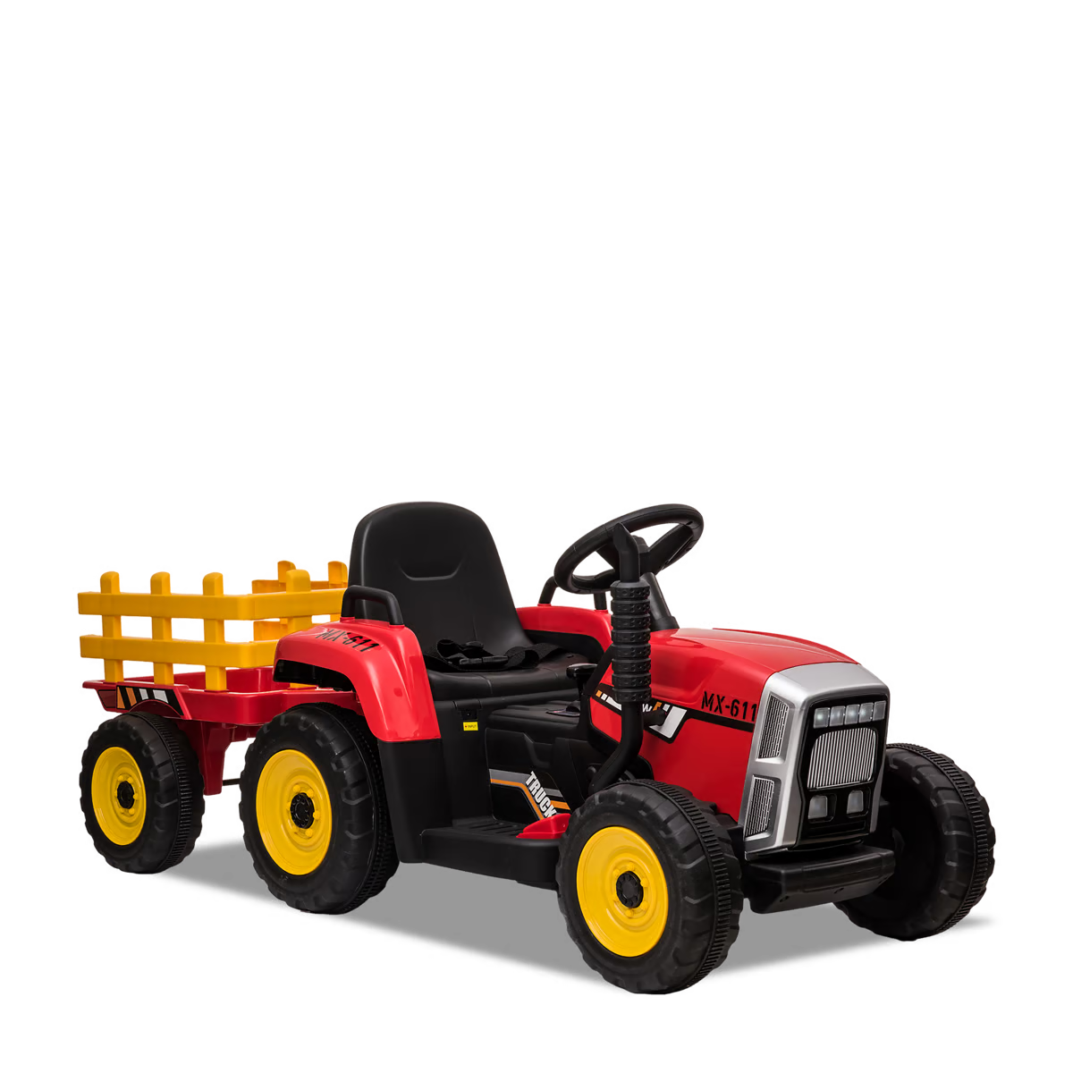 Tracteur électrique enfant avec remorque Rouge
