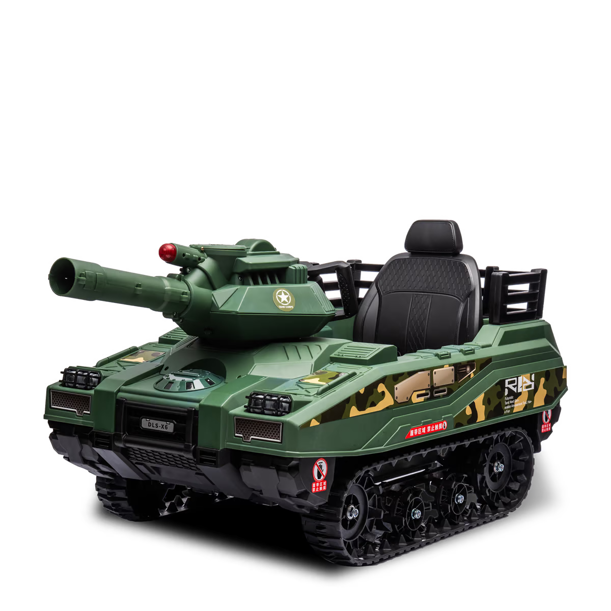 Tank militaire électrique enfant avec son canon tireur Vert