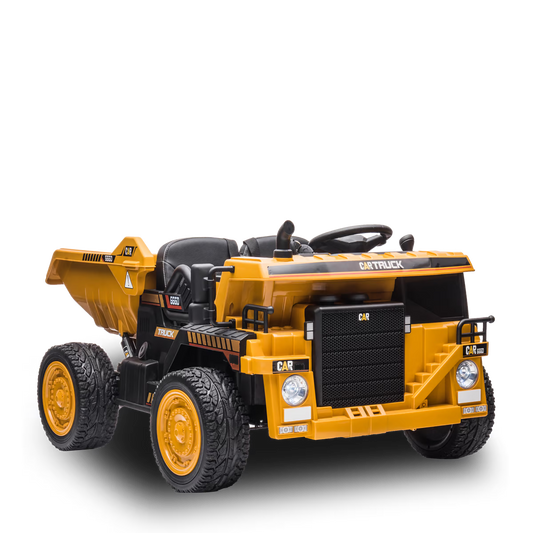 Camion de chantier électrique enfant xl avec benne 12v Orange
