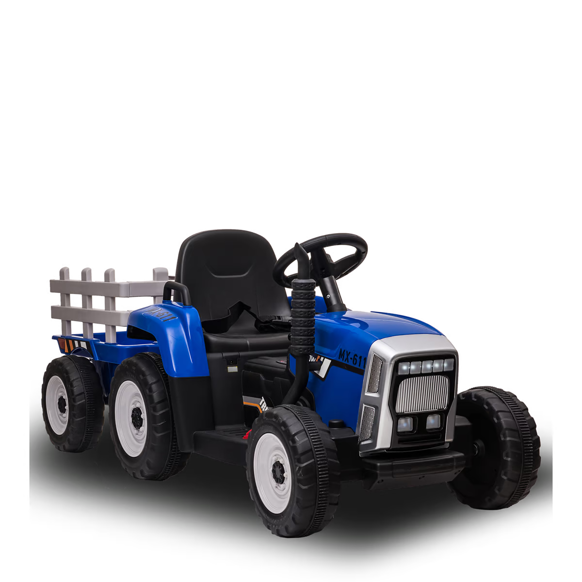 Tracteur électrique enfant avec remorque Bleu