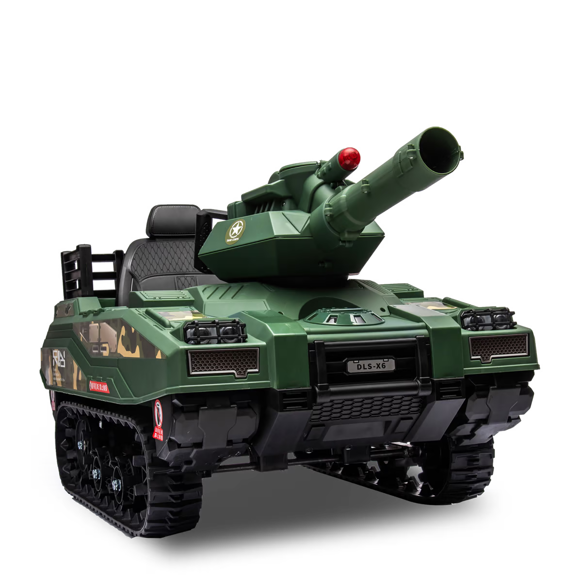 Tank militaire électrique enfant avec son canon tireur Vert