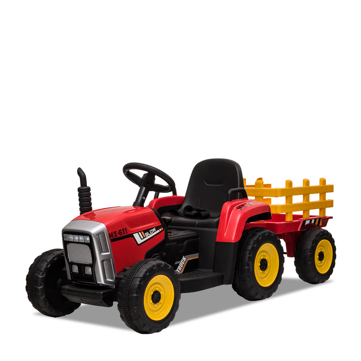 Tracteur électrique enfant avec remorque Rouge