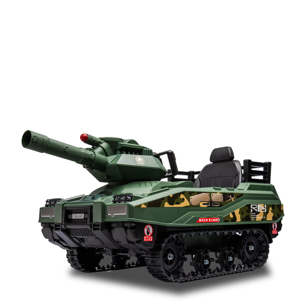 Tank militaire électrique enfant avec son canon tireur Vert