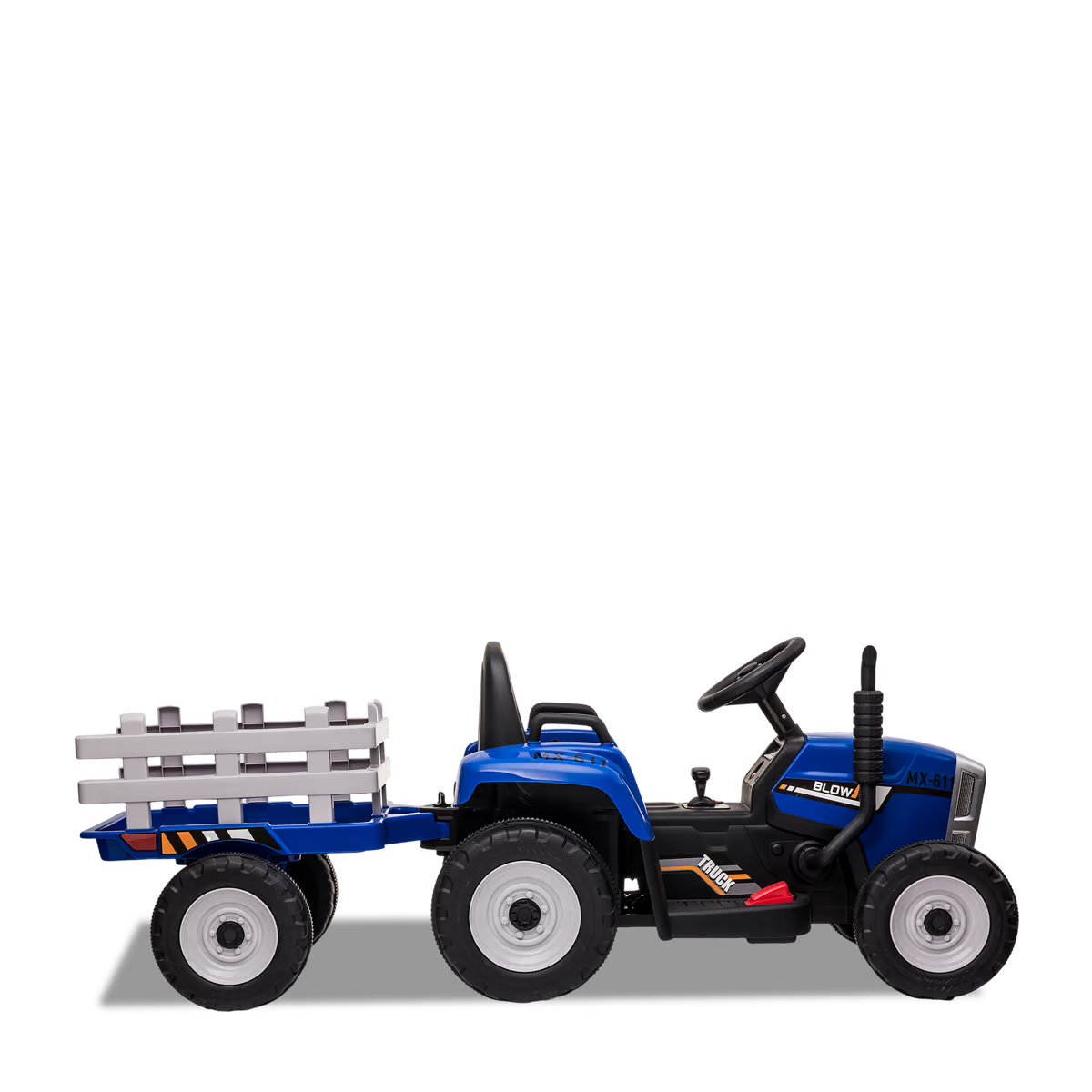 Tracteur électrique enfant avec remorque Bleu